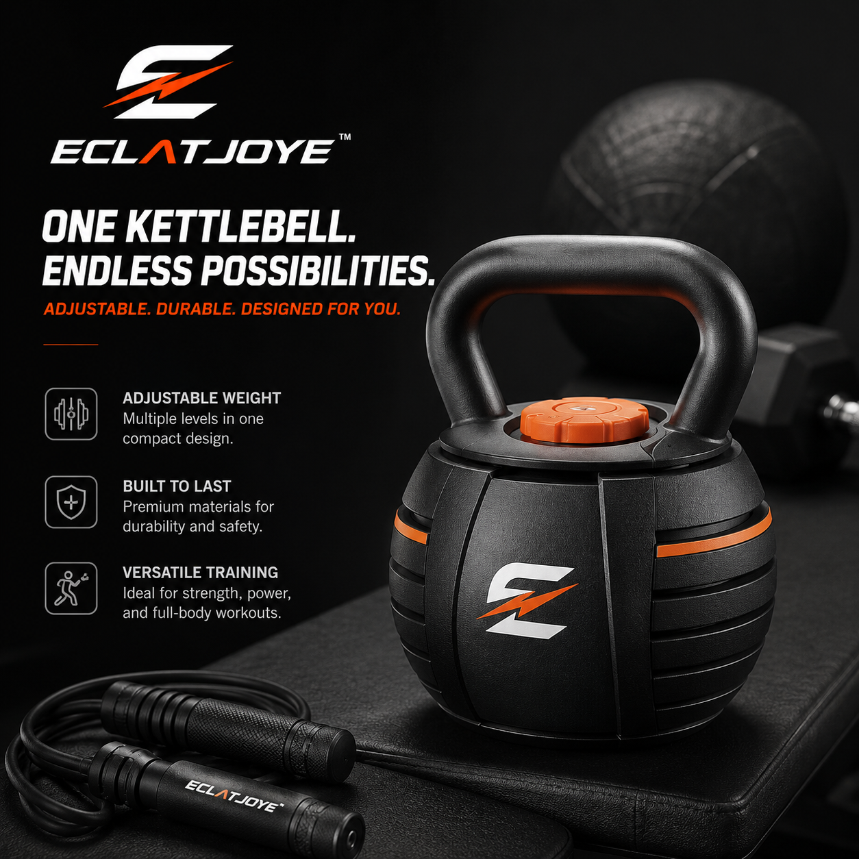 ECLATJOYE™ PowerSphere Adjustable Kettlebell System